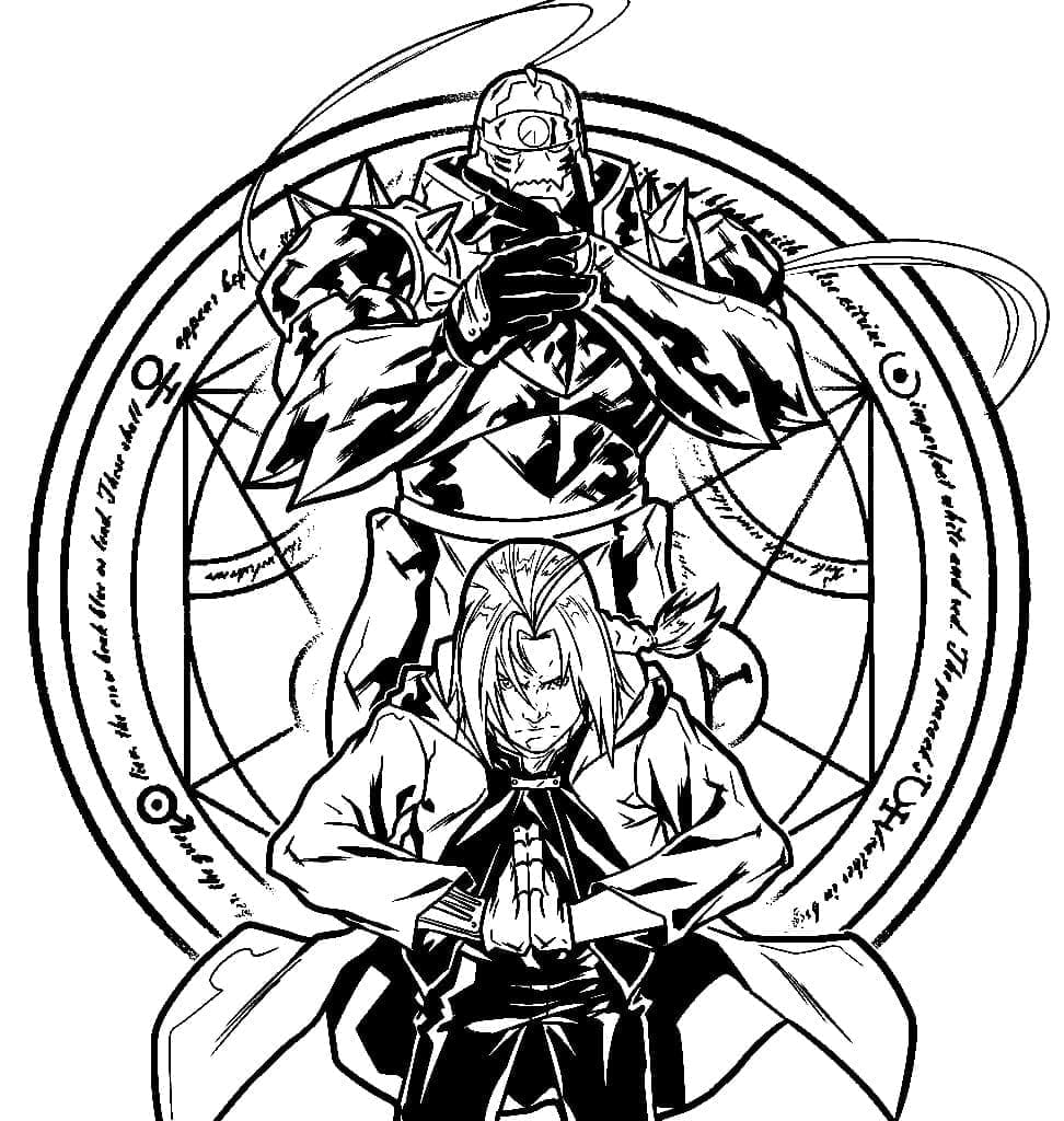 Målarbild Edward och Alphonse Elric från Fullmetal Alchemist