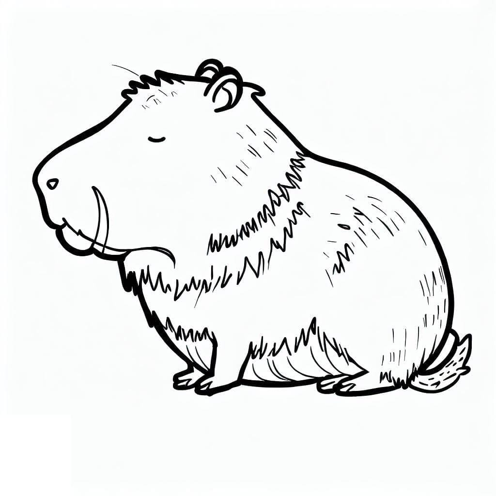 Målarbild Fett Capybara