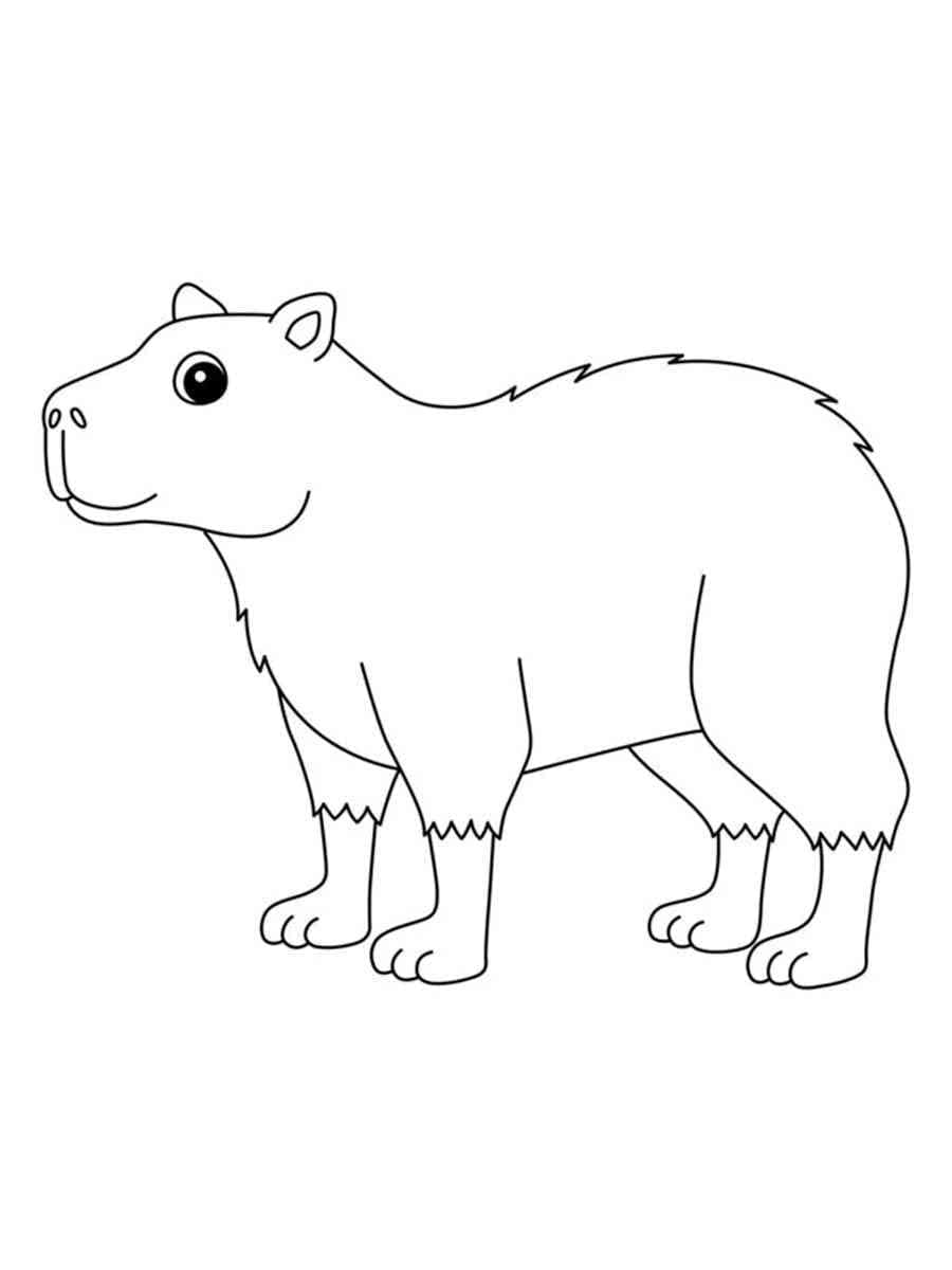 Målarbild Leende Capybara