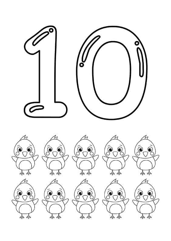 Målarbild Nummer 10 med Kycklingar
