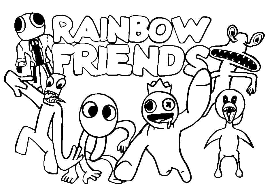 Målarbild Rainbow Friends Gratis
