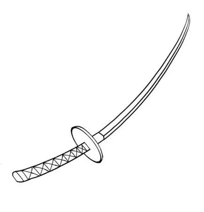 Målarbild Samurai Svärd