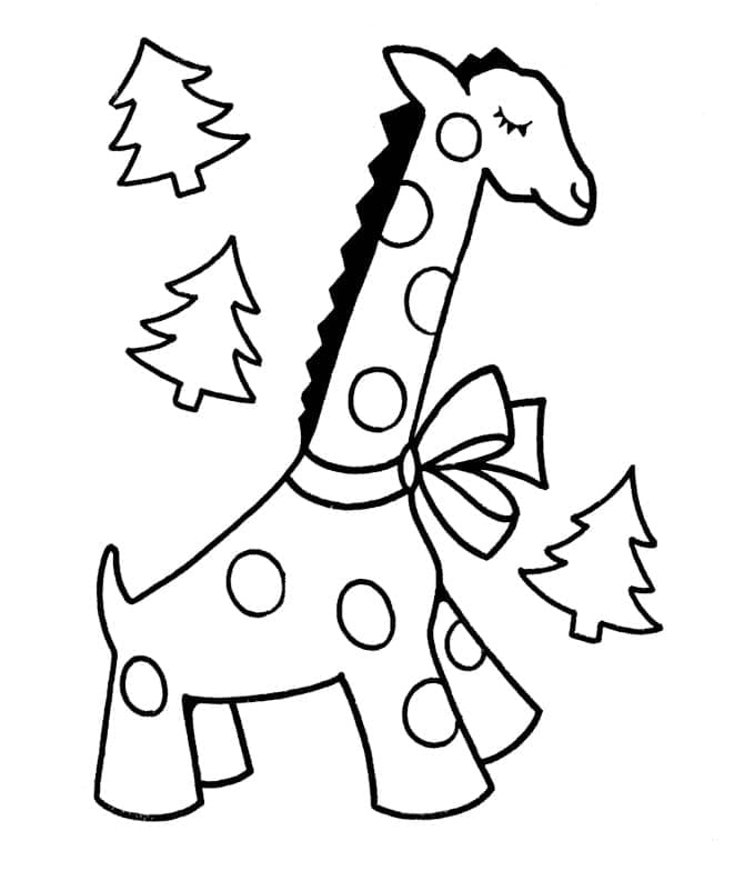 Målarbild Söt Giraff på Julen