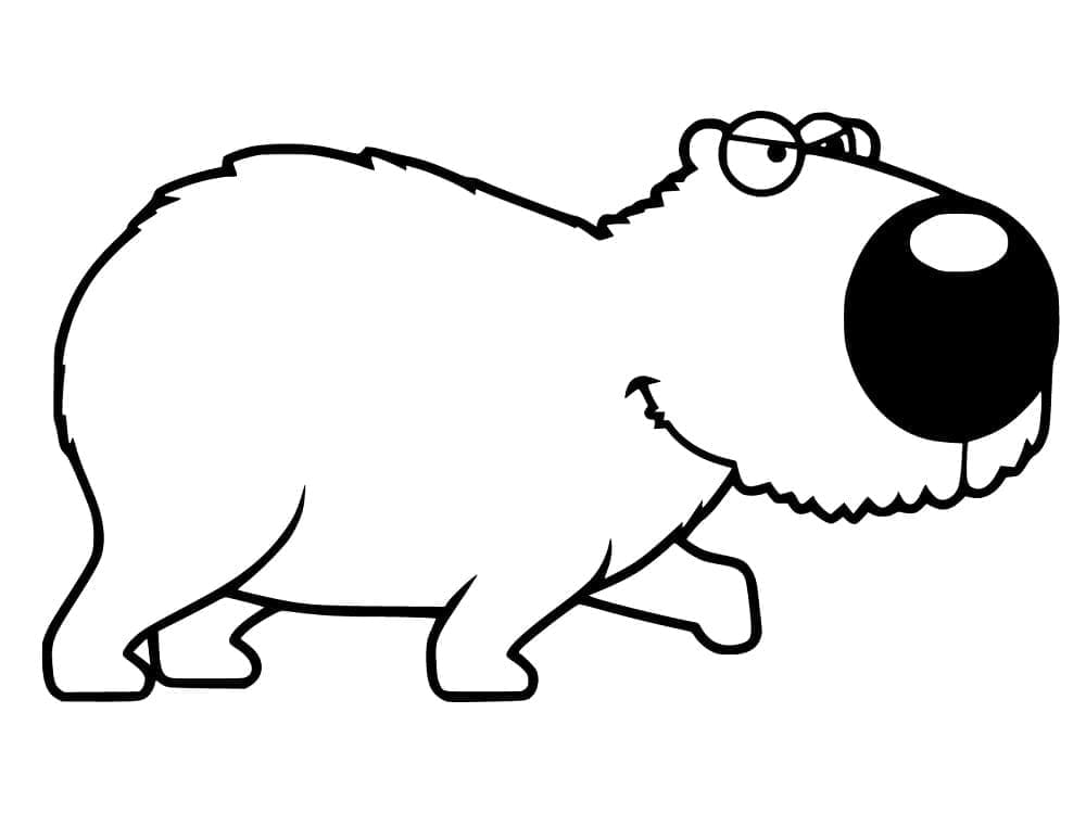 Målarbild Tecknad Capybara
