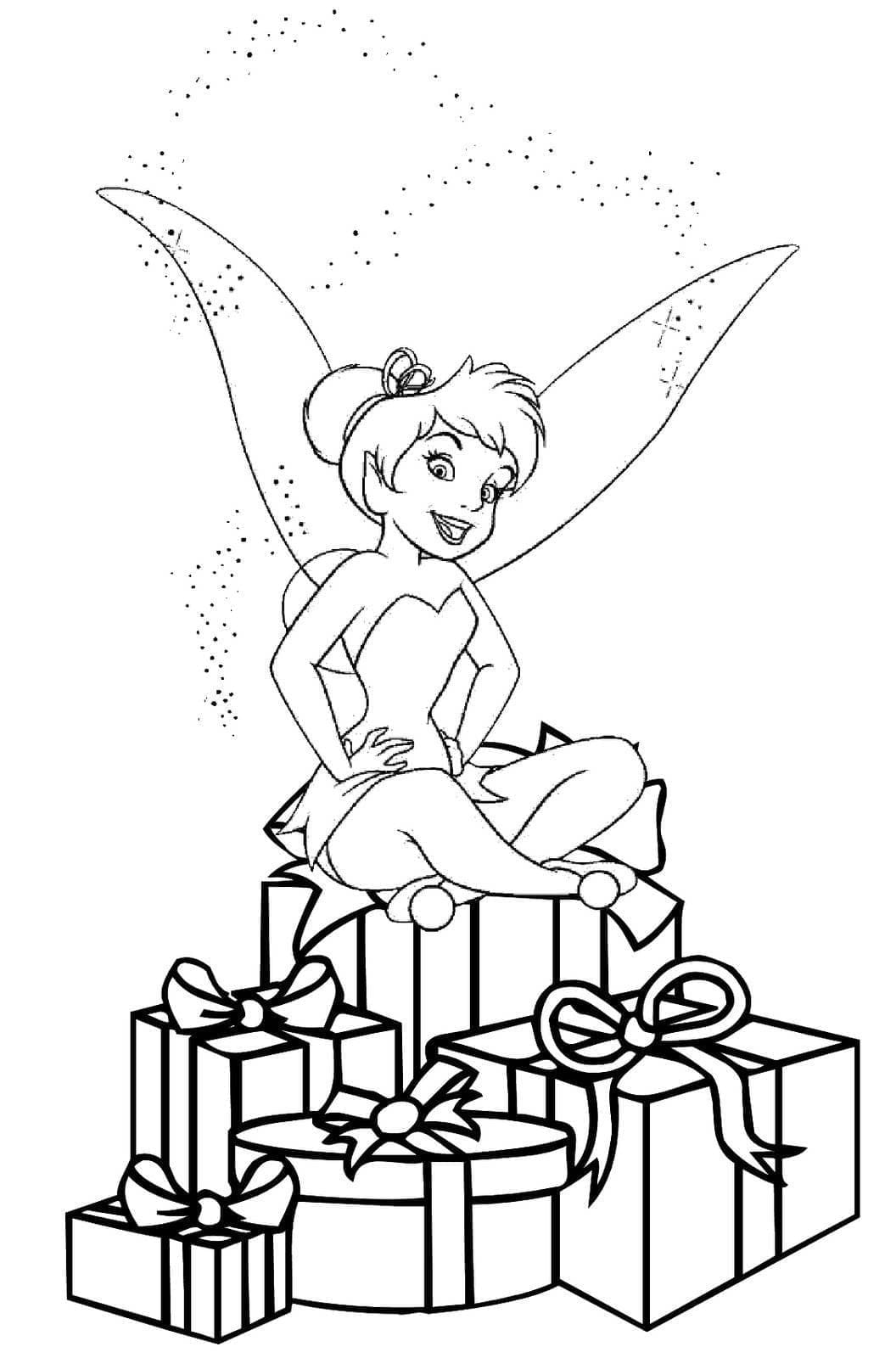 Målarbild Tinker Bell och Julklappar