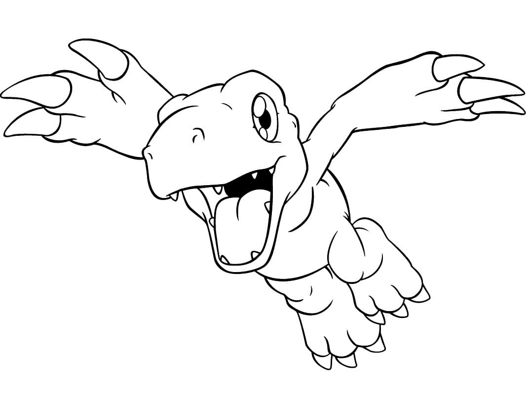 Målarbild Agumon från Digimon