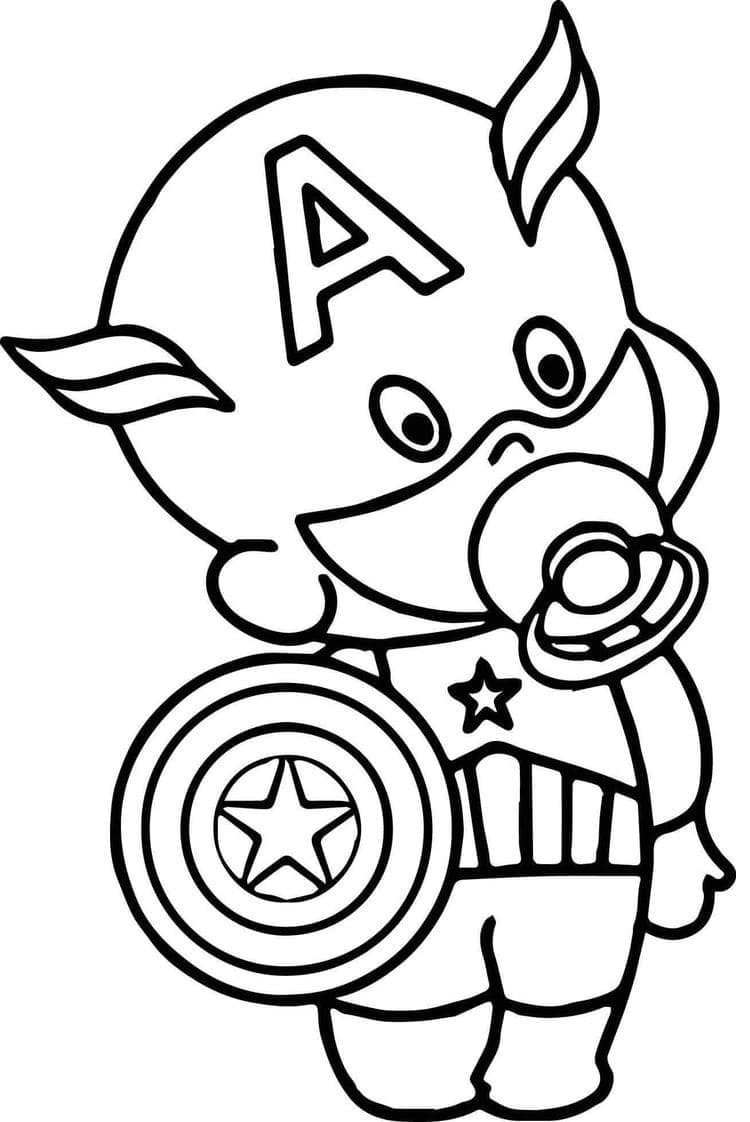 Målarbild Baby Captain America
