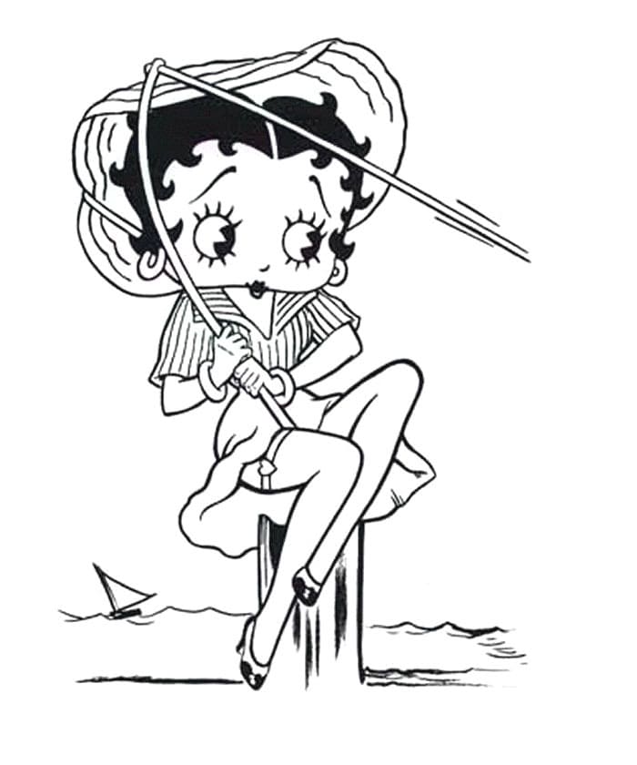 Målarbild Betty Boop Fiskar