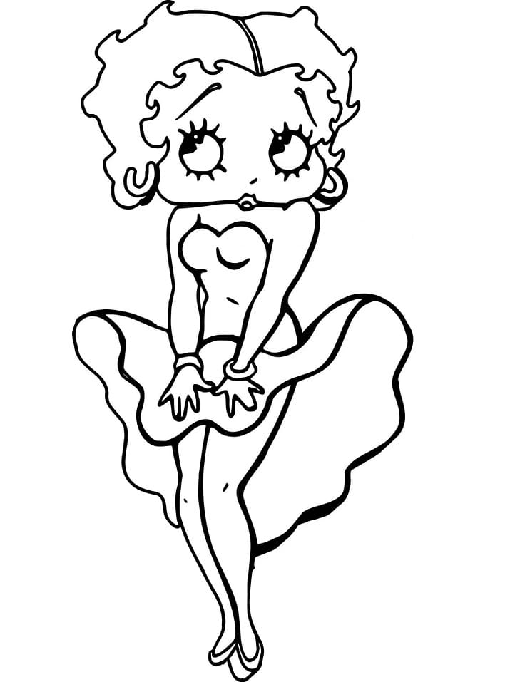 Målarbild Blyg Betty Boop