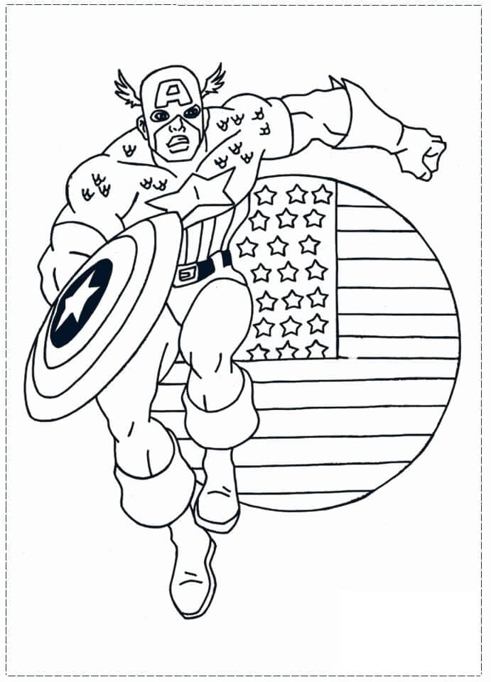 Målarbild Captain America för Barn