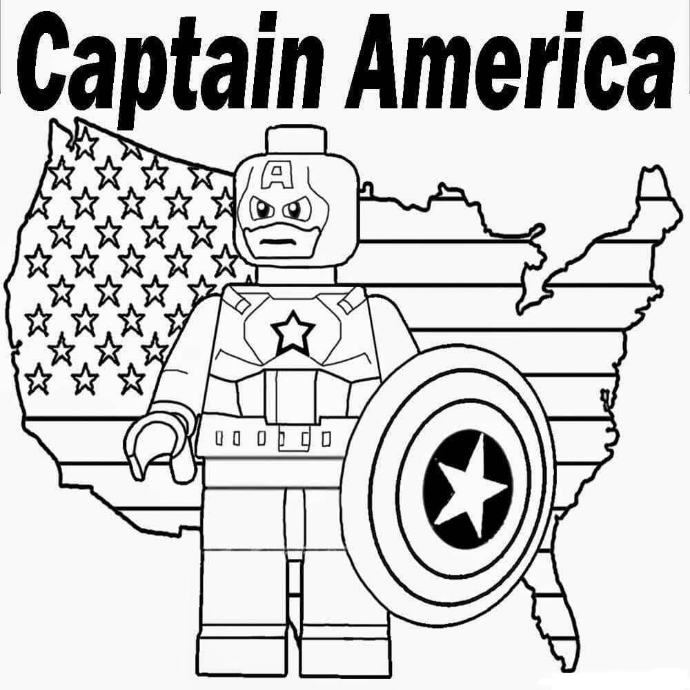 Målarbild Captain America Lego