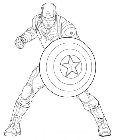 Målarbild Captain America Marvel