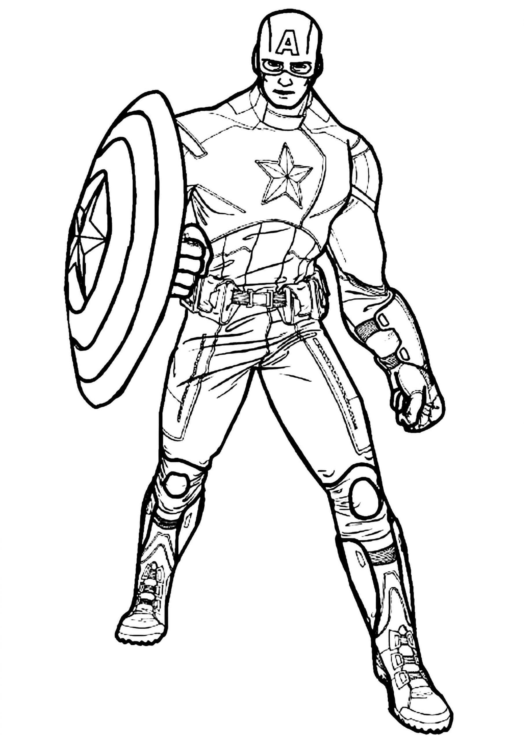 Målarbild Captain America med Sin Sköld