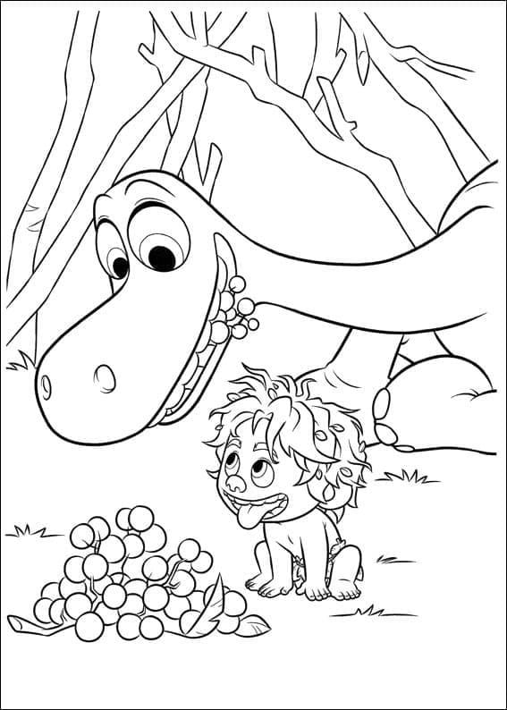 Målarbild Den Gode Dinosaurien Gratis för Barn