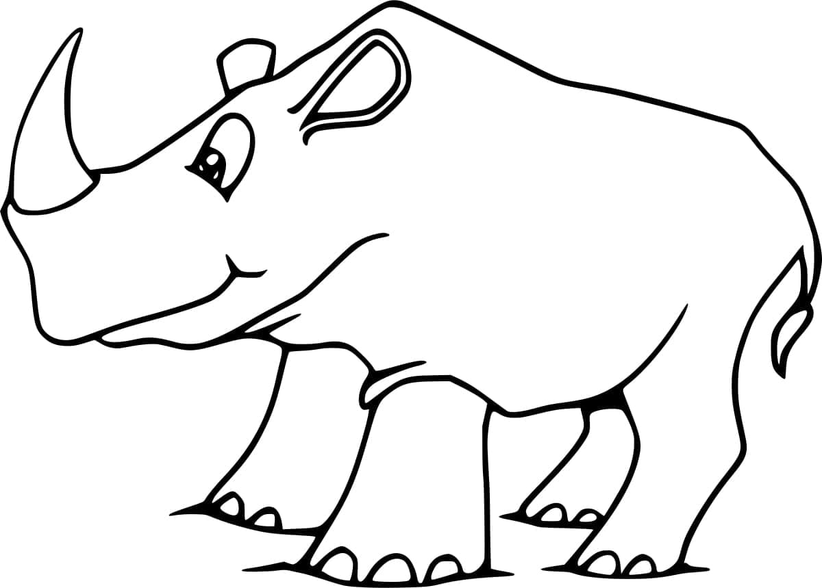 Målarbild En Glad Noshörning