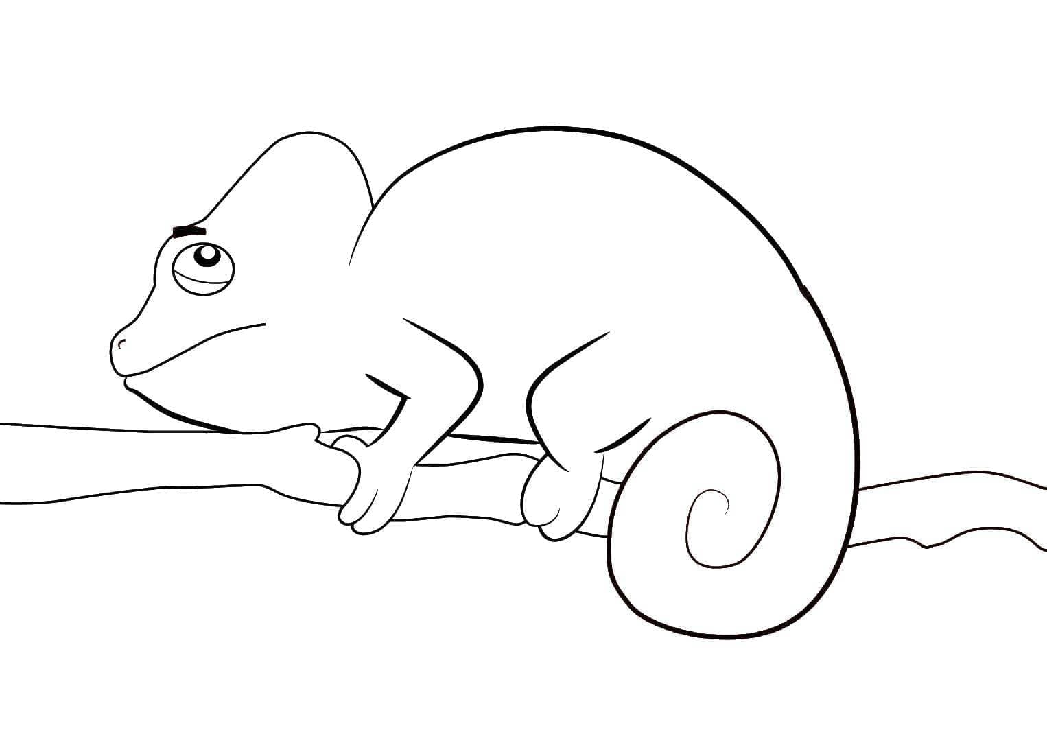Målarbild En Kameleont