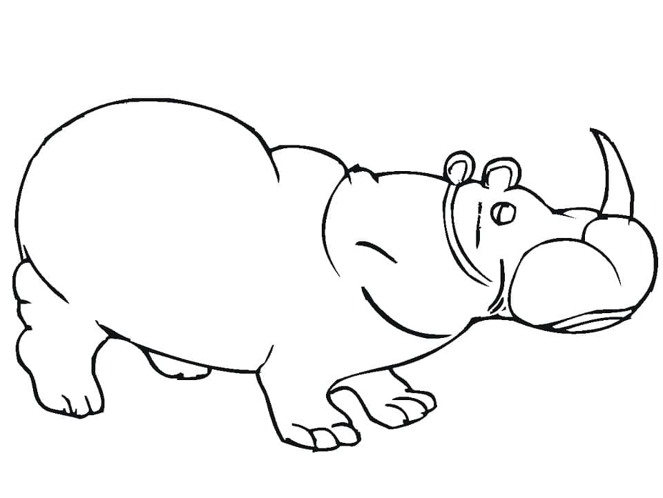Målarbild En Normal Noshörning