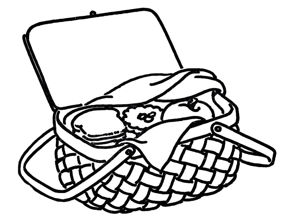 Målarbild En Picknickkorg