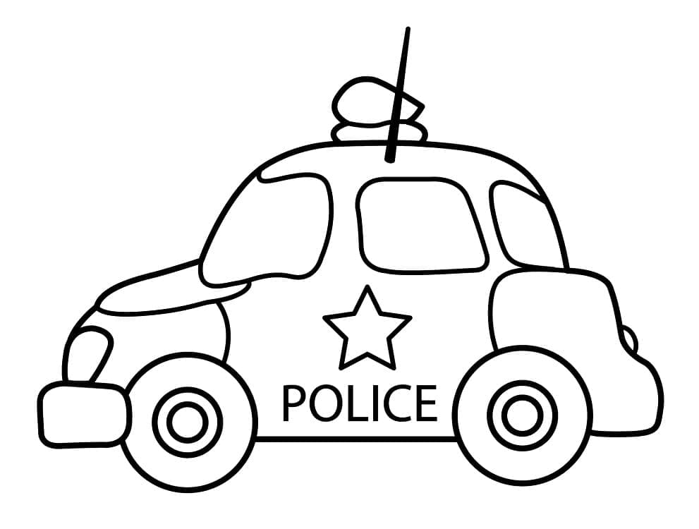 Målarbild En Söt Polisbil