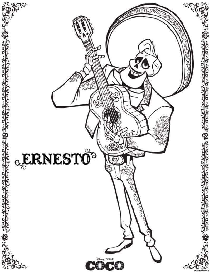 Målarbild Ernesto de la Cruz från Disney Coco
