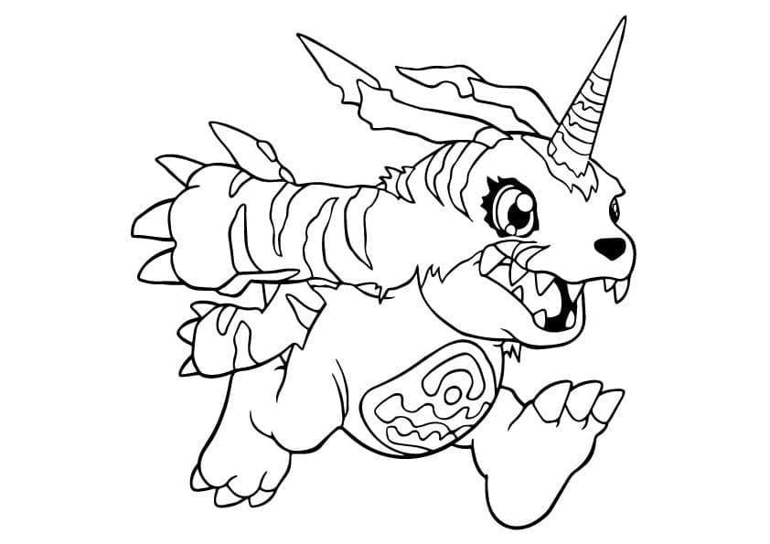 Målarbild Gabumon från Digimon