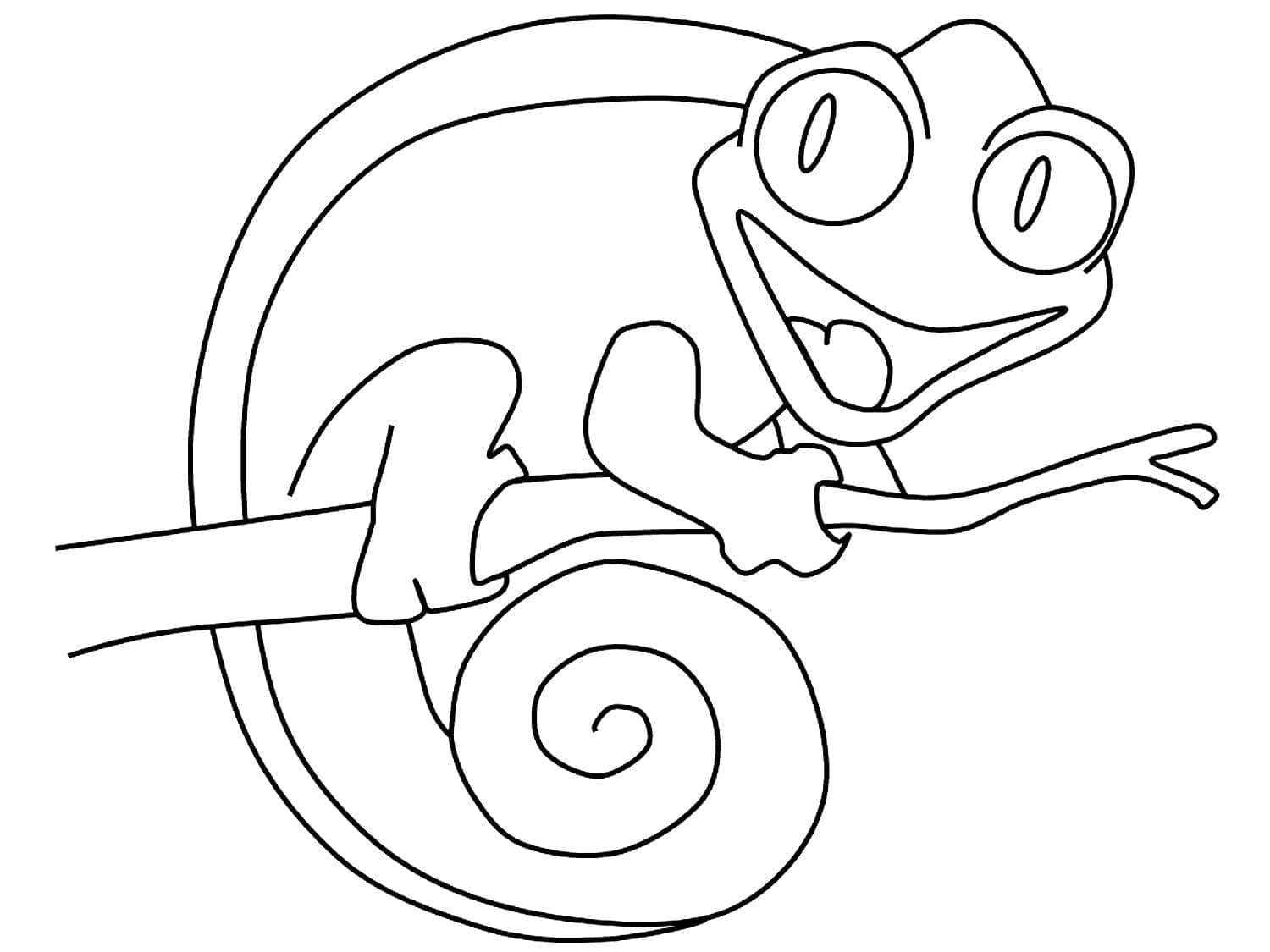 Målarbild Glad Kameleont