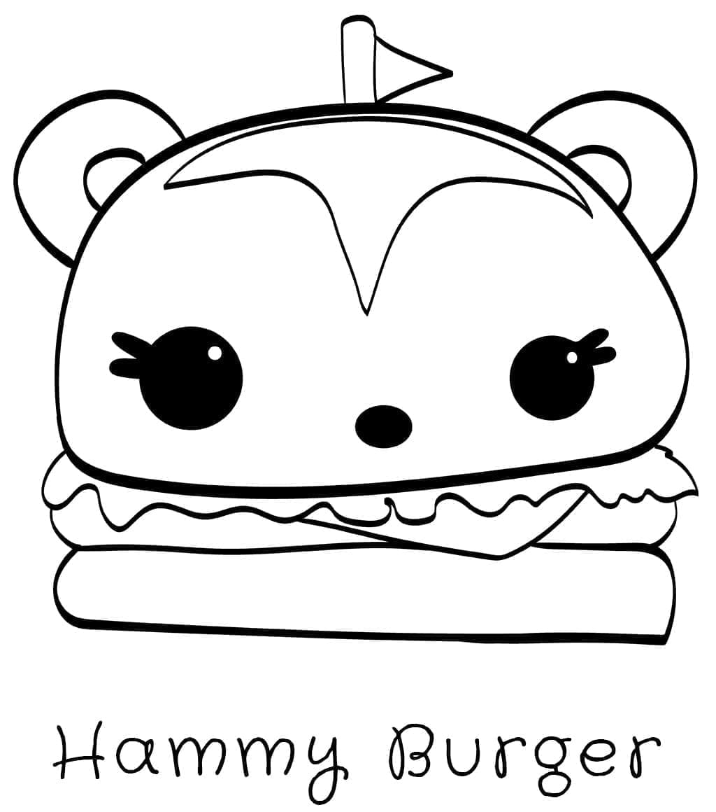 Målarbild Hammy Burger från Num Noms