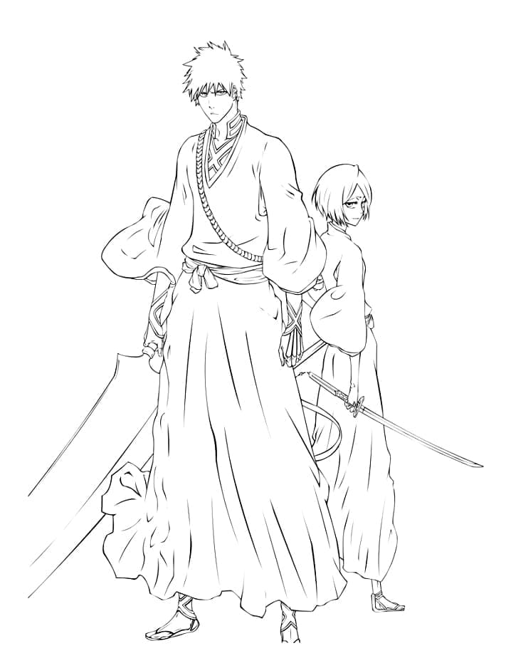 Målarbild Ichigo och Rukia från Bleach
