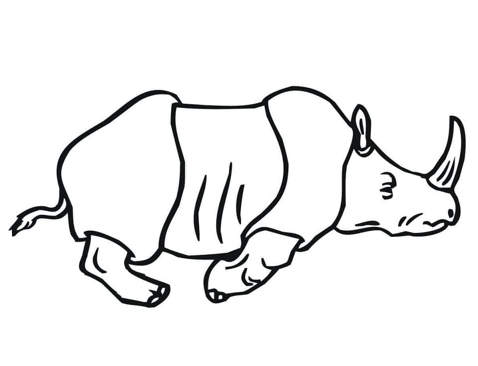 Målarbild Indisk Noshörning