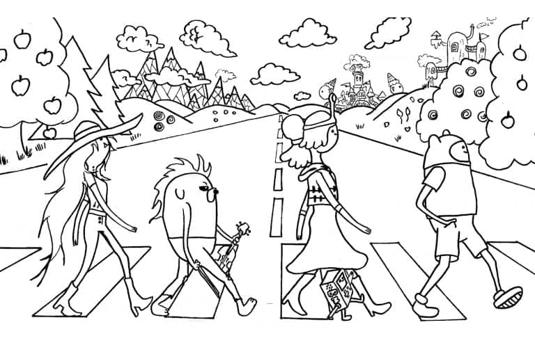 Målarbild Karaktärer från Adventure Time
