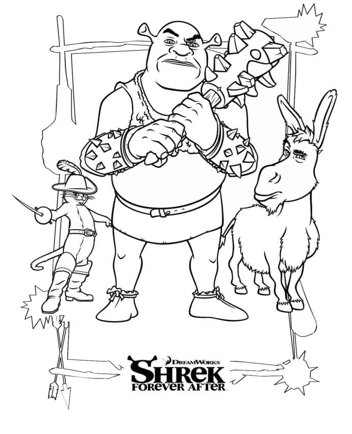 Målarbild Karaktärer från Shrek