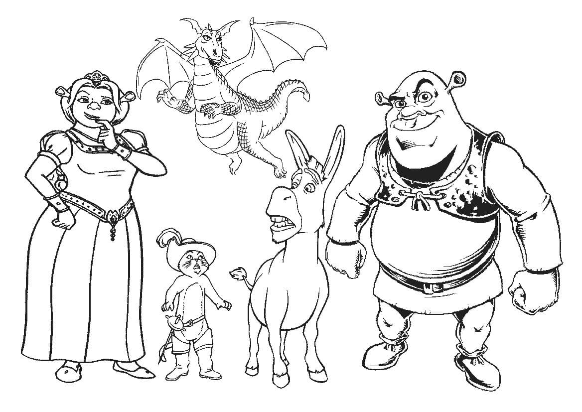 Målarbild Karaktärer i Shrek