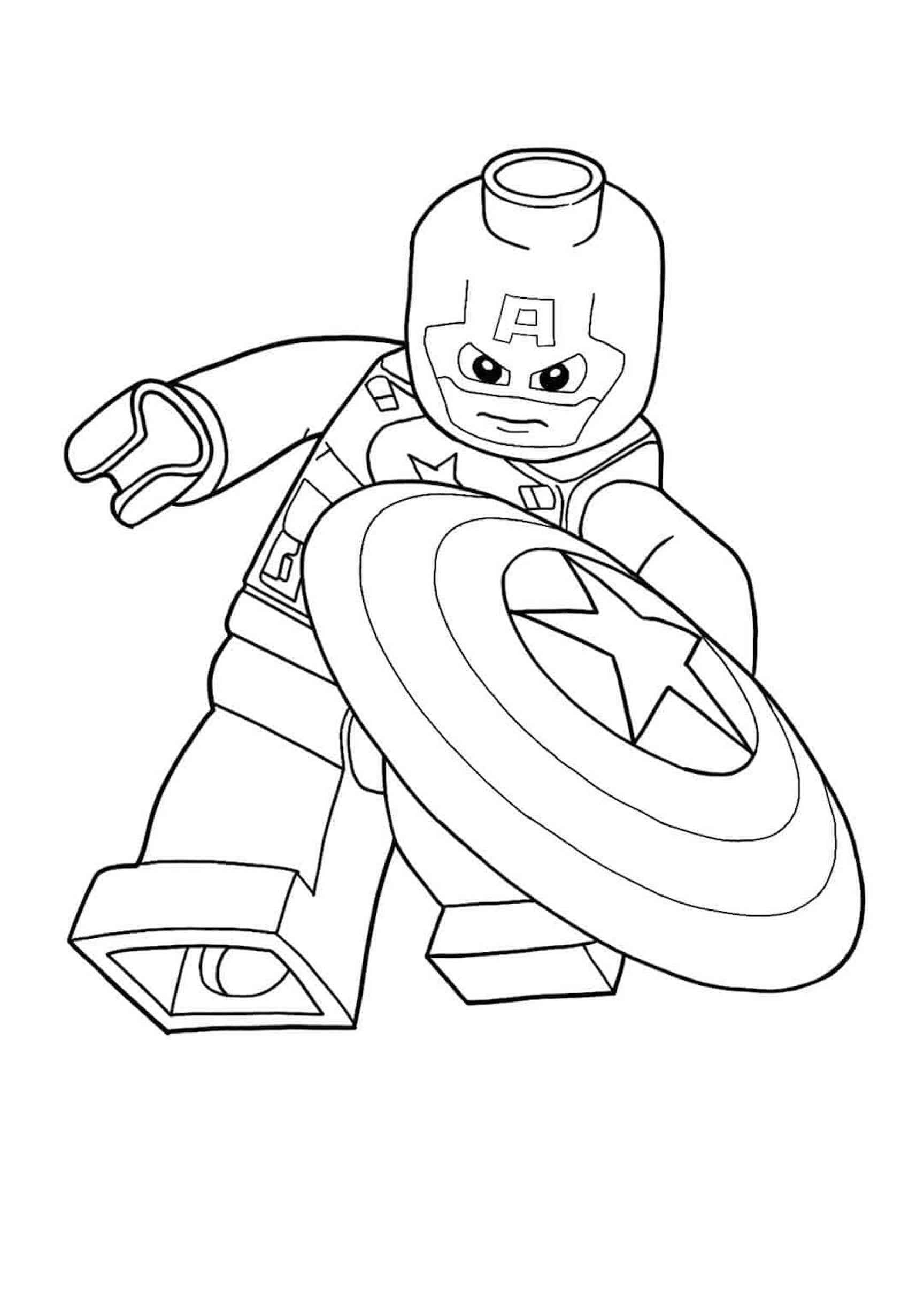 Målarbild Lego Captain America för Barn