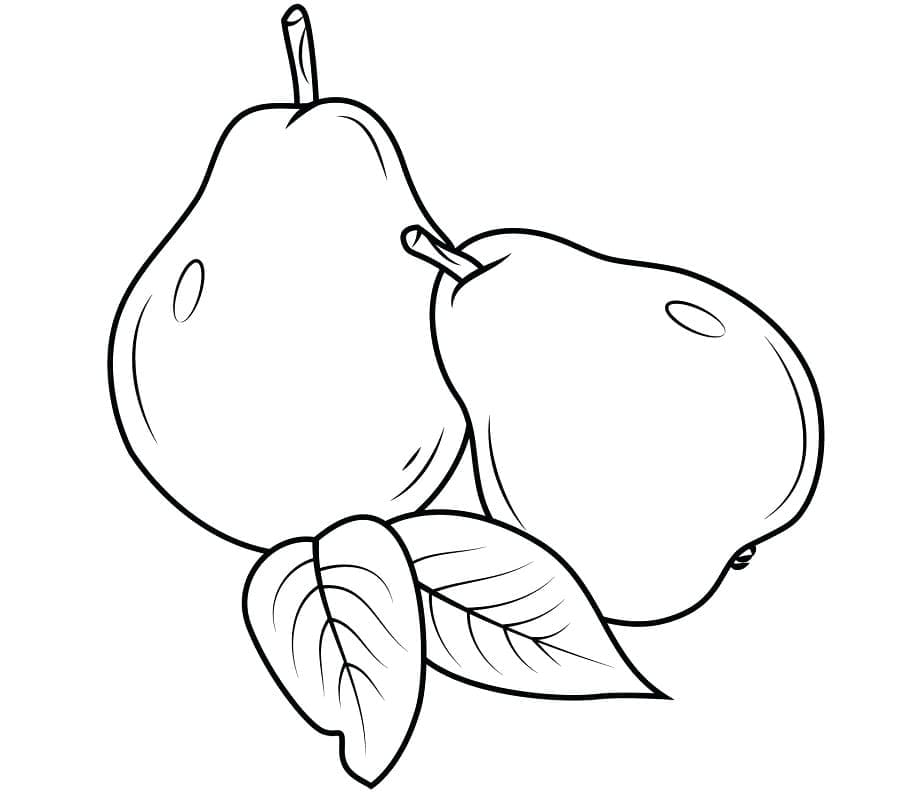 Målarbild Päron och Löv