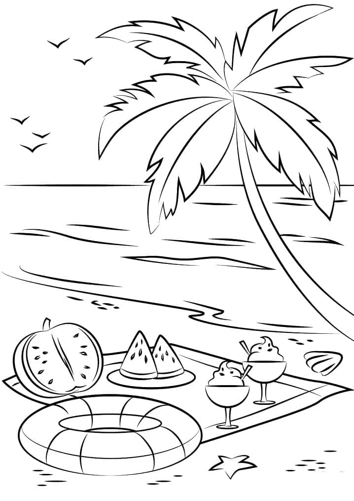 Målarbild Picknick på Stranden