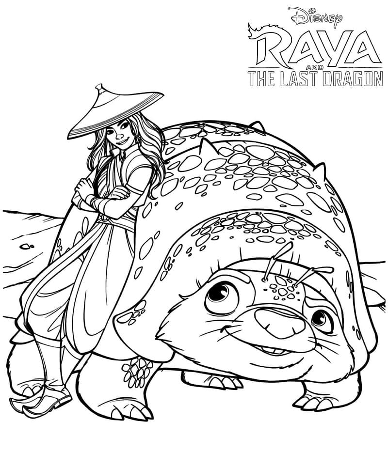 Målarbild Raya och Tuk Tuk från Raya och den sista draken