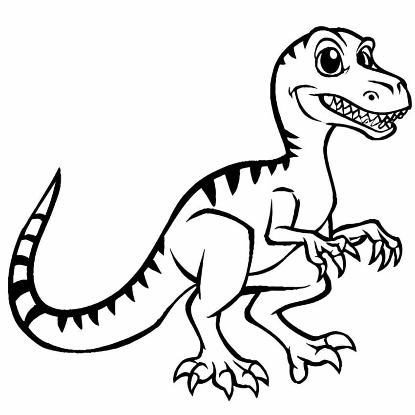Målarbild Rolig Velociraptor