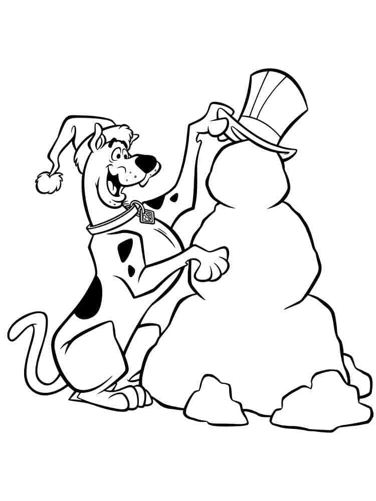 Målarbild Scooby Doo Gör en Snögubbe