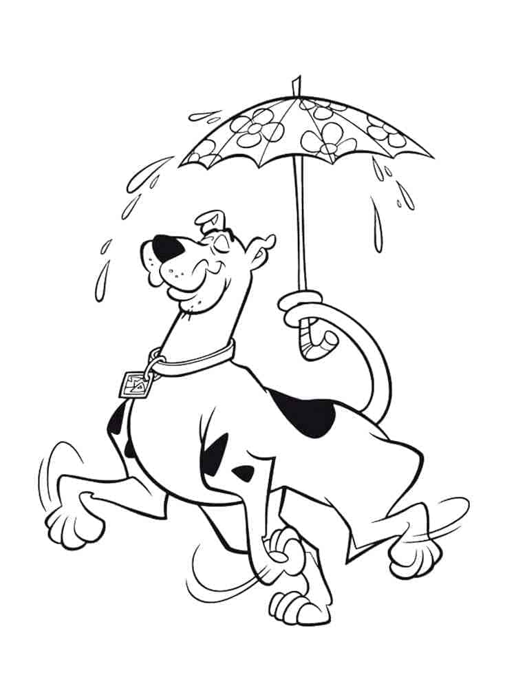 Målarbild Scooby Doo med Paraply