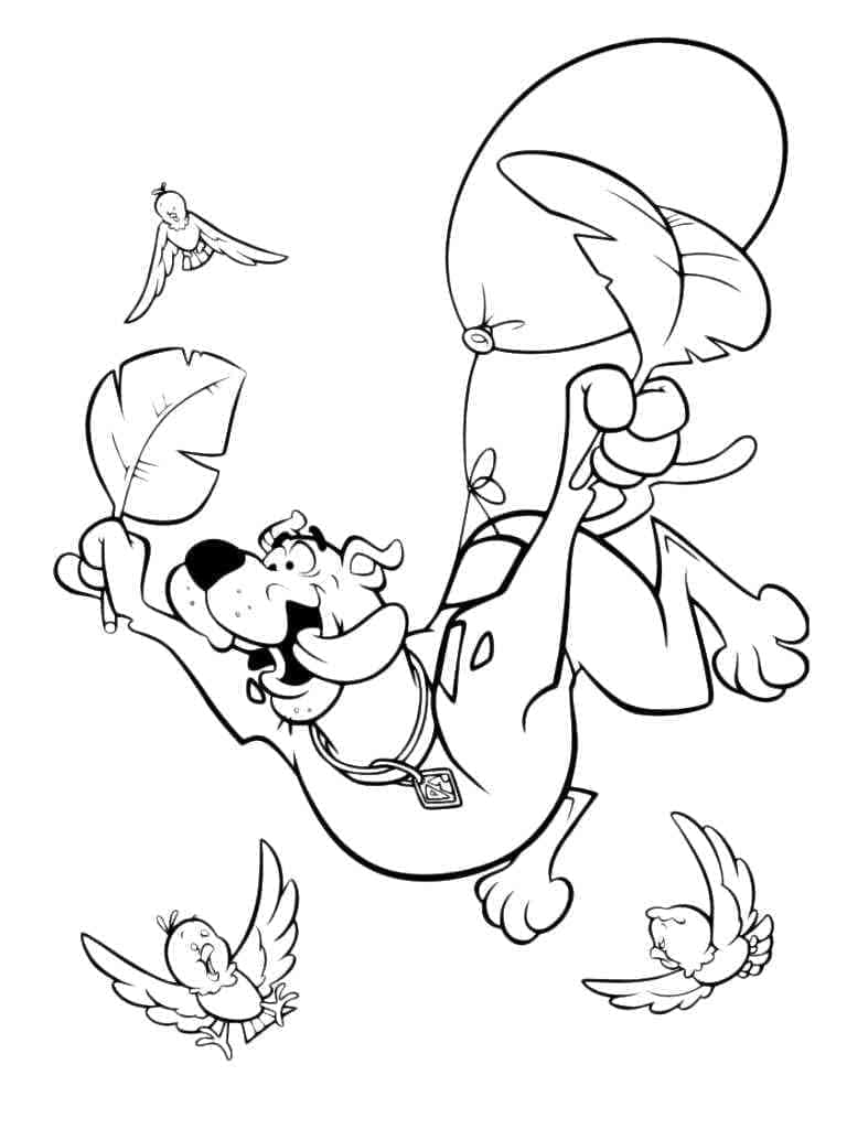 Målarbild Scooby Doo och Fåglar