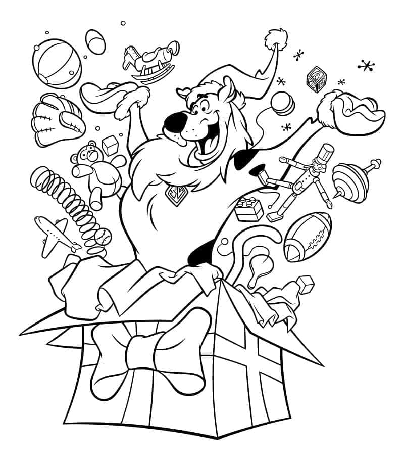 Målarbild Scooby Doo och Julklapp
