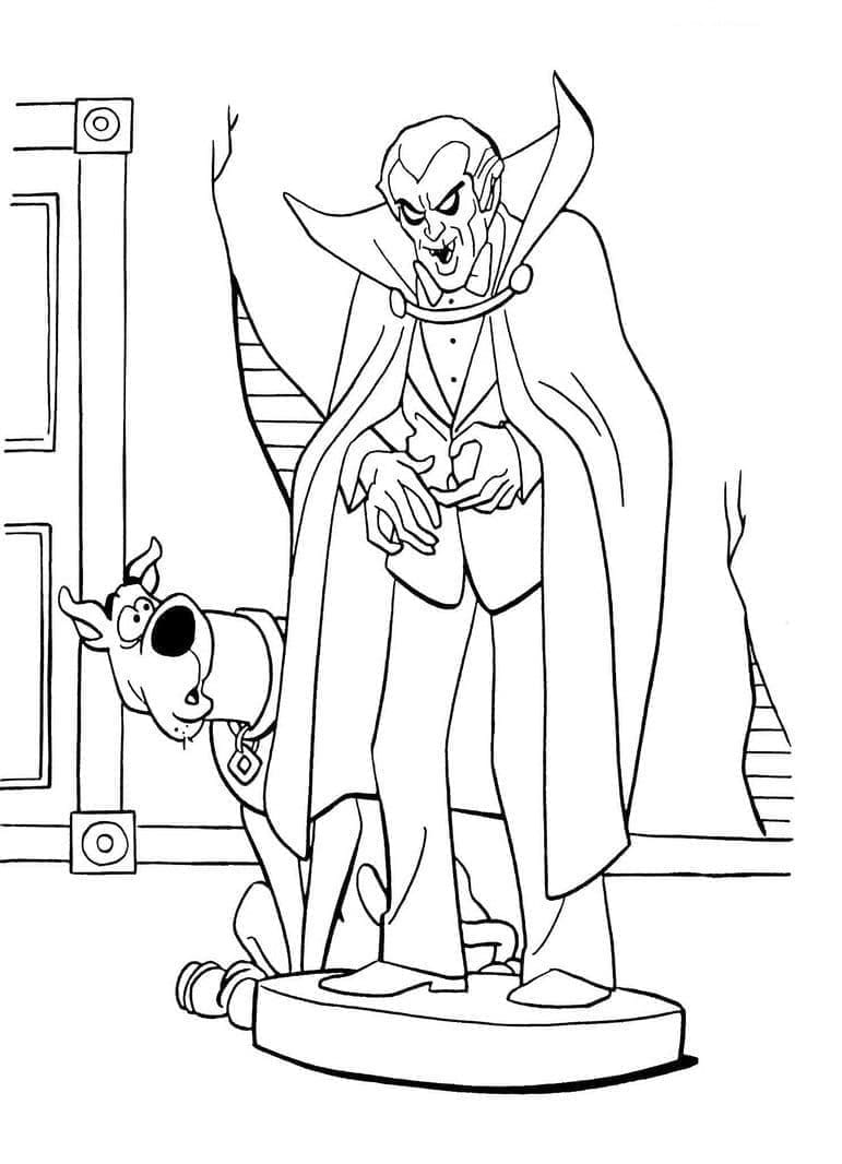 Målarbild Scooby Doo och Vampyr - Skiv ut gratis på malarbilder.se