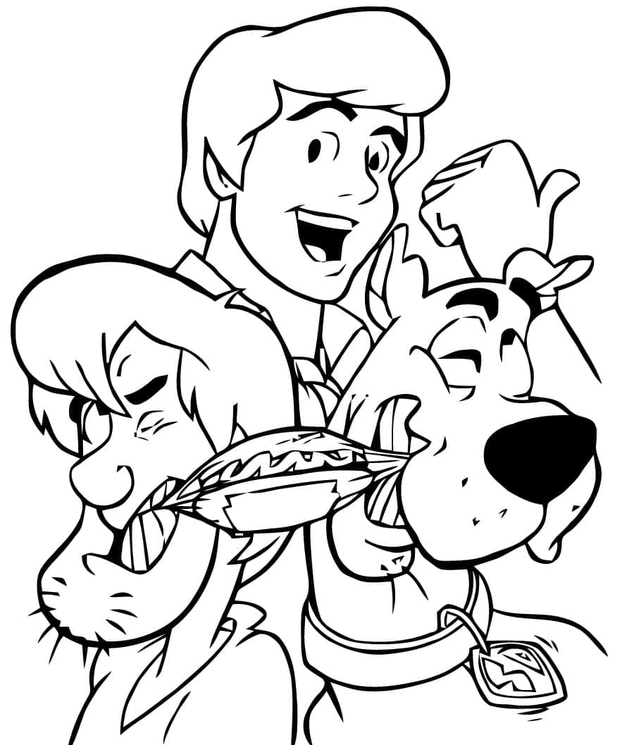 Målarbild Scooby Doo, Shaggy och Fred