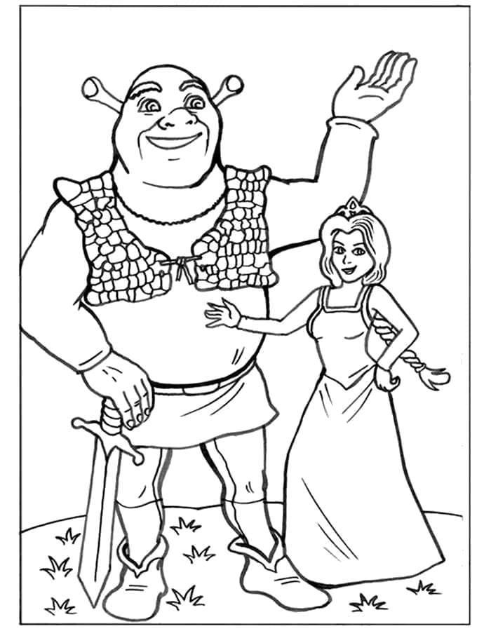 Målarbild Shrek med Prinsessan Fiona