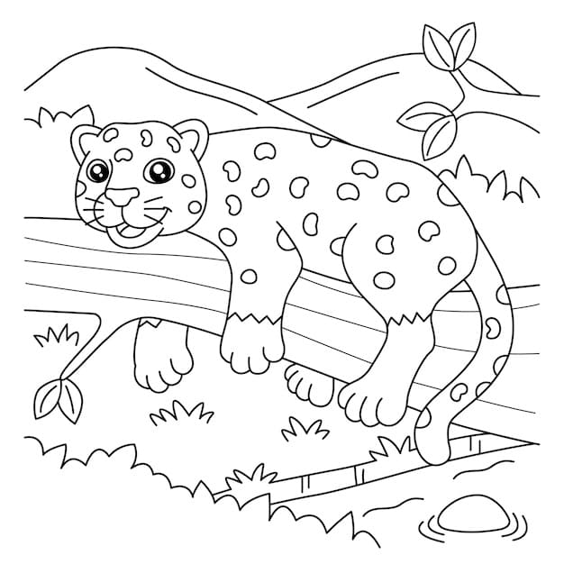 Målarbild Söt Jaguar