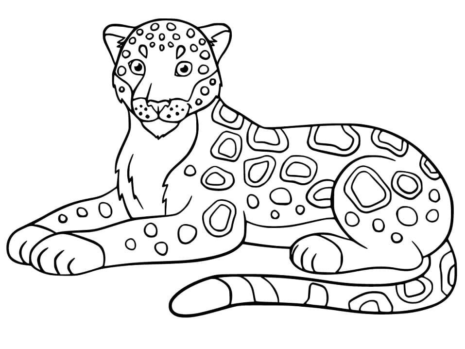 Målarbild Söt Tecknad Jaguar