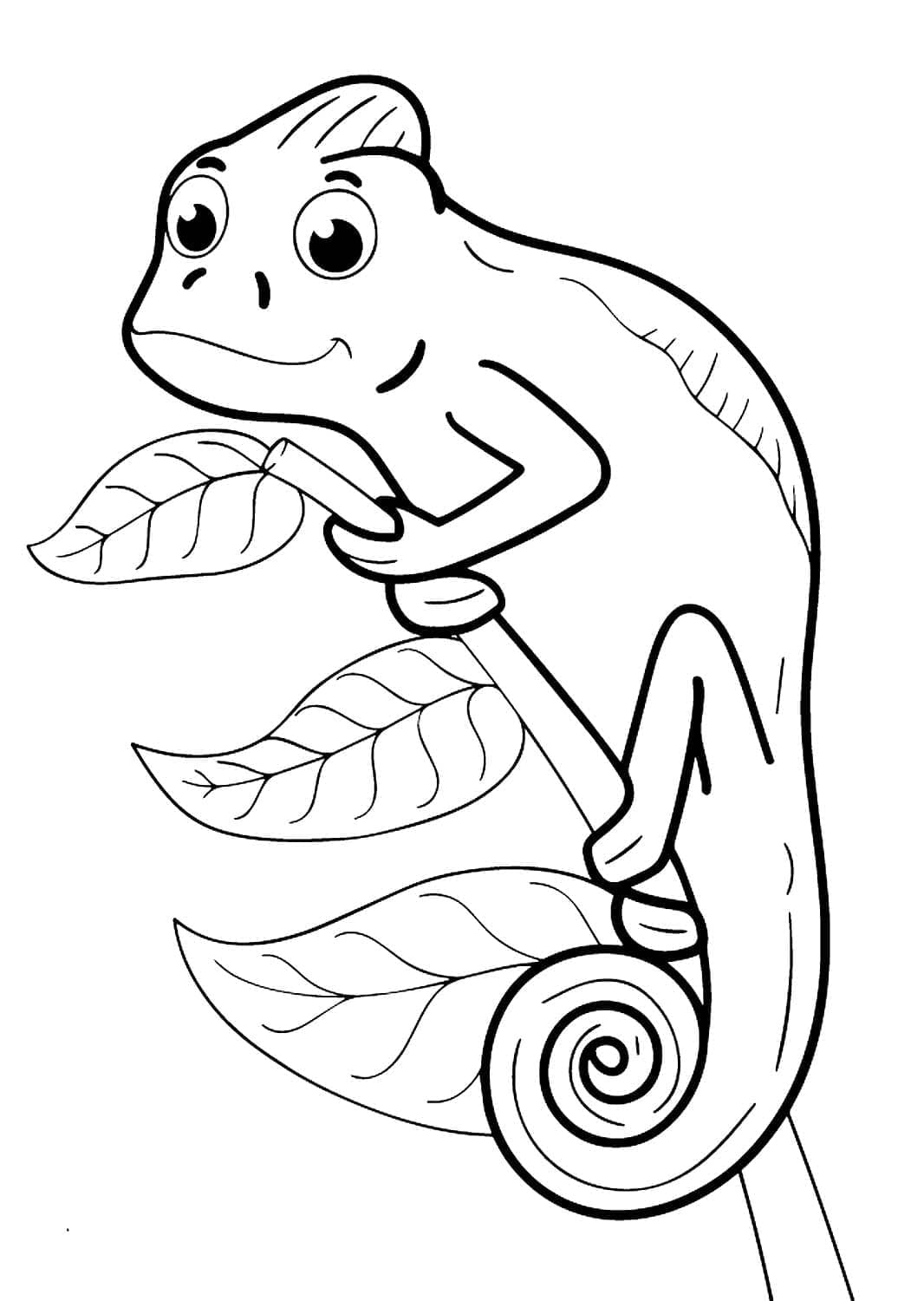 Målarbild Tecknad Kameleont