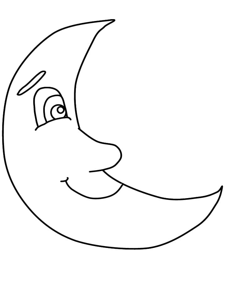 Målarbild Tecknad Måne