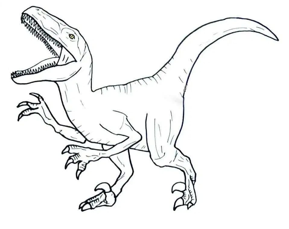 Målarbild Velociraptor Dinosaurie från Jurassic World