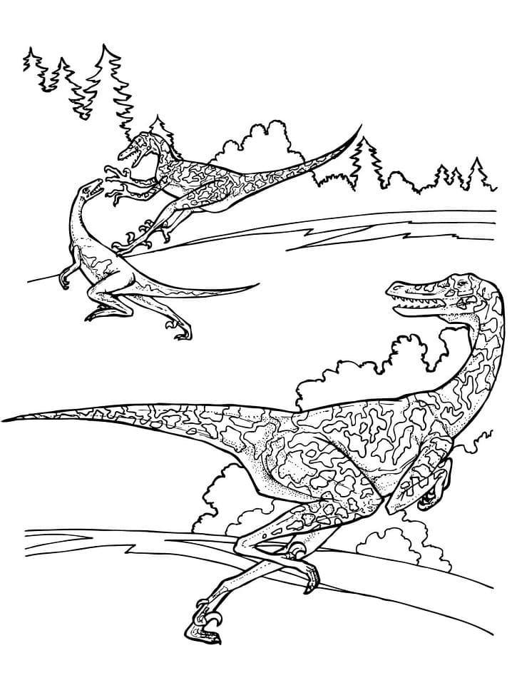 Målarbild Velociraptor Dinosaurier